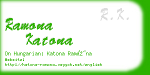 ramona katona business card